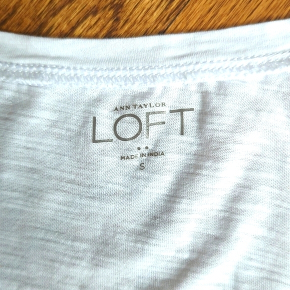 LOFT T-Shirt Blue Heart Flag with Silver Stars Size Small Lightweight - Picture 2 of 4